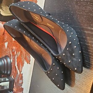 Rockport Black Suede Studded Heels